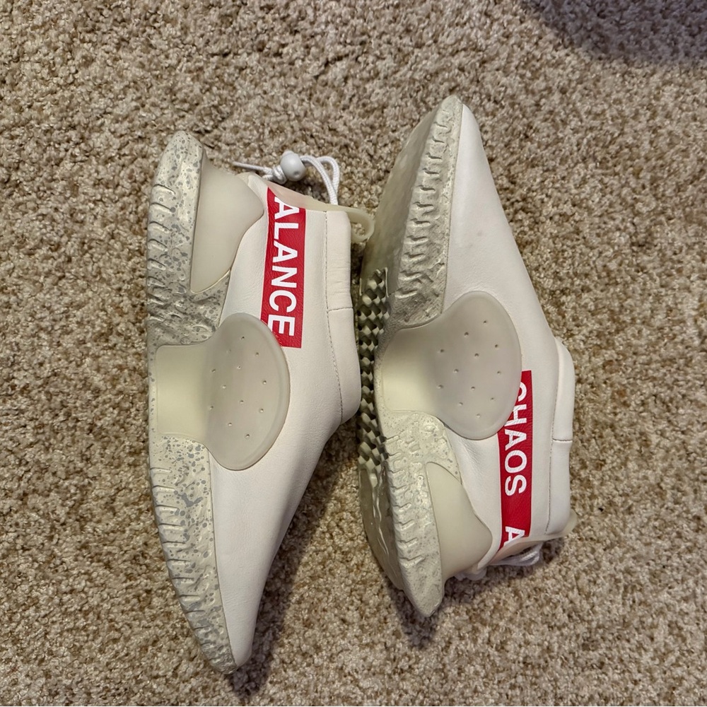 Nike White Sneakers with Red Accents